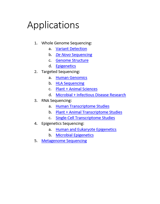 PacBio Applications - GGBC